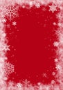 Abstract red Winter Background with snow flakes Royalty Free Stock Photo