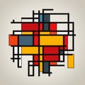 Abstract Red, Yellow, And Blue Art: A Classic Composition Of Mechanized Abstraction