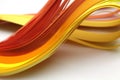 Abstract red and yellow color wave strip paper background. Soft focus Royalty Free Stock Photo
