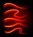 Abstract red yellow gradient curved line smooth burning effect dynamic realistic 3d template vector