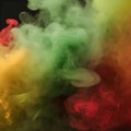 Abstract Red, Yellow, and Green Smokescreen Background Royalty Free Stock Photo