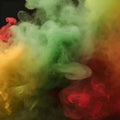 Abstract Red, Yellow, and Green Smokescreen Background