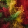 Abstract Red, Yellow, and Green Smokescreen Background