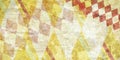 Abstract red and yellow grunge texture background with diamond checker design Royalty Free Stock Photo