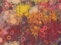 Abstract red yellow and orange mosaic spotted background