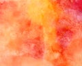 Abstract red, yellow and orange watercolor illustration. Colorful textured background Royalty Free Stock Photo