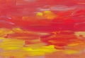 Abstract red and yellow painting background texture. Oil brush strokes on paper. Contemporary art Royalty Free Stock Photo