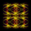 Abstract red and yellow symetrical fractal backgro