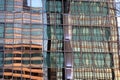 business lockdown glass facades Offices building abstract reflections in La defense Paris business district Royalty Free Stock Photo