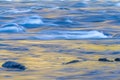 Abstract image of water with reflective light on the surface of the river.