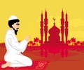 Abstract religious background - muslim man praying