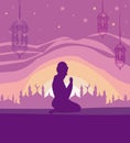 Abstract religious background - muslim man prays