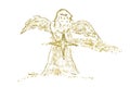 Abstract religious Christmas Angel greeting card.