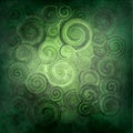 Abstract rendered , green waves and twirl