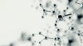An abstract rendering of a complex molecular structure floating