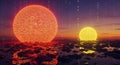 Two distinct glowing spheres composed entirely of binary code, representing crucial digital data. Royalty Free Stock Photo