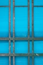Abstract rendering of metal bars and blue plastic