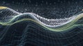 Abstract Rendering Shows Flowing Lines and Data Points in Dark Background Royalty Free Stock Photo