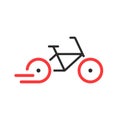 Abstract rent a bike brand icon
