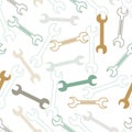 Abstract Repairing Wrench Tools Vector Graphic Art Seamless Pattern Royalty Free Stock Photo