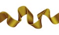 Abstract repeatable curved line made of golden wires. Mobius stripe wave illustration