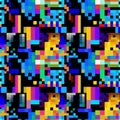 Abstract repeated seamless pattern of various bright rectangles.