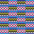 African Kente nwentoma cloth style geometric vector seamless pattern, retro zigzag design with abstract shapes inspired by Ghana t Royalty Free Stock Photo