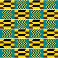 Kente nwentoma cloth style vector seamless pattern, retro design with geometric shapes inspired by African tribal fabrics or texti Royalty Free Stock Photo