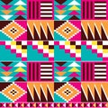 Geometric tribal Kente seamless vector pattern with abstract shapes, African nwentoma style inspired vector design