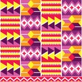 Tribal african cool geometric seamless vector pattern, inspired by Kente nwentoma style designs from Ghana Royalty Free Stock Photo