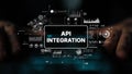 Abstract representation of API integration concepts with data visualization and futuristic technology elements Royalty Free Stock Photo
