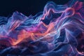 An abstract representation of big data processing, featuring intricate, dynamic patterns of information streams and