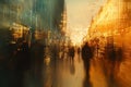 Abstract Representation of Big Data in a Realistic Urban Environment with Soft Lighting Effects Royalty Free Stock Photo
