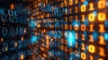 Futuristic Binary Code Background: Digital Data Stream Matrix Concept Royalty Free Stock Photo