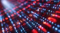 Binary Code Stream with Bokeh Light Effect, Data Flow Visualization, and Digital Technology Royalty Free Stock Photo