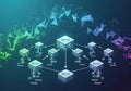 Abstract representation of a blockchain network featuring Royalty Free Stock Photo