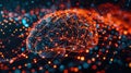 Brain Connections, Abstract Neural Network, Artificial Intelligence Concept with Glowing Nodes Royalty Free Stock Photo