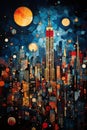 An abstract representation of a city skyline or urban landscape, representing the idea of achievin