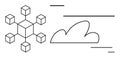 Abstract representation of cloud technology and decentralized network illustrated with simple geometric shapes Royalty Free Stock Photo