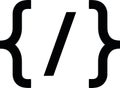 Programming Brackets with Forward Slash Symbol Royalty Free Stock Photo