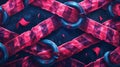 Abstract Representation of Cybersecurity Measures with Interwoven Red and Blue Elements