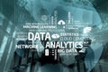 Abstract representation of data analytics concepts showcasing machine learning, cloud computing, big data, and network Royalty Free Stock Photo