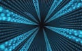 Abstract digital data stream in futuristic tunnel with binary code and light Royalty Free Stock Photo