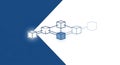 Digital Blockchain Network Connected Cubes and Nodes Royalty Free Stock Photo