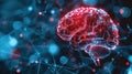 Futuristic Digital Brain with Network Connections Showing Artificial Intelligence Process Royalty Free Stock Photo