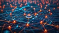 Abstract Technology Background with Glowing Nodes and Futuristic Network Connections Royalty Free Stock Photo