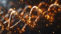 Abstract Digital DNA Structure with Binary Code and Glowing Particle Effect Royalty Free Stock Photo