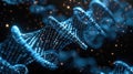 Digital DNA Helix with Binary Code, Futuristic Technology and Genetic Information Concept. Royalty Free Stock Photo