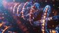 Digital Binary Code DNA Helix Structure Conceptual Illustration with Glowing Number Royalty Free Stock Photo