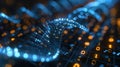 Digital DNA Helix Structure with Binary Code, Futuristic Technology Background Royalty Free Stock Photo